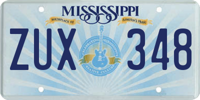 MS license plate ZUX348