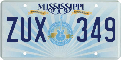 MS license plate ZUX349