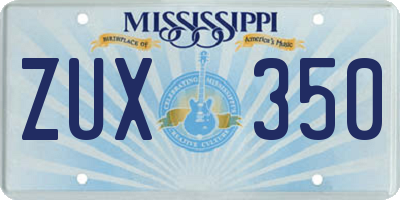 MS license plate ZUX350