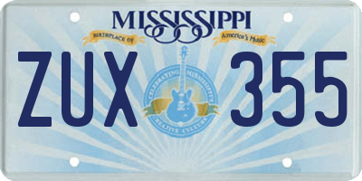 MS license plate ZUX355