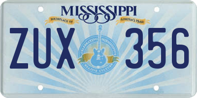 MS license plate ZUX356