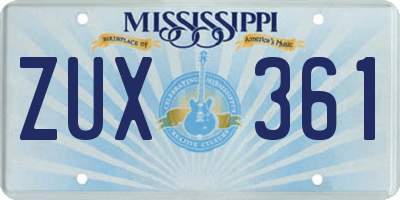 MS license plate ZUX361