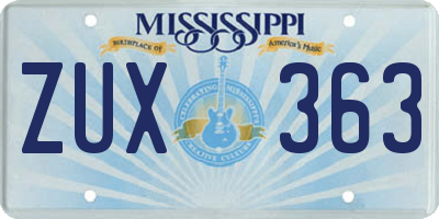 MS license plate ZUX363