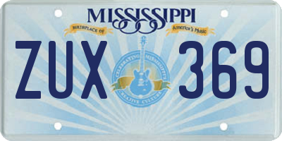 MS license plate ZUX369