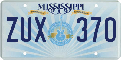 MS license plate ZUX370