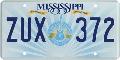 MS license plate ZUX372