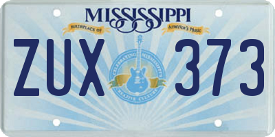 MS license plate ZUX373