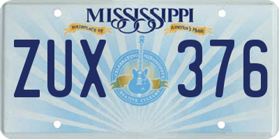 MS license plate ZUX376