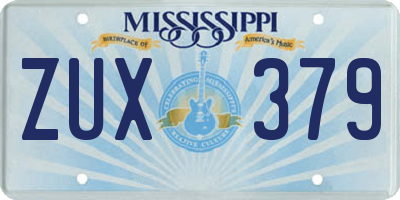 MS license plate ZUX379
