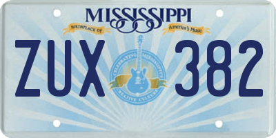 MS license plate ZUX382