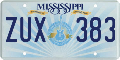 MS license plate ZUX383