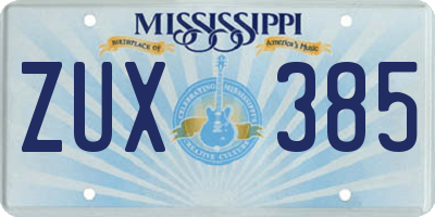 MS license plate ZUX385