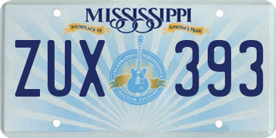 MS license plate ZUX393