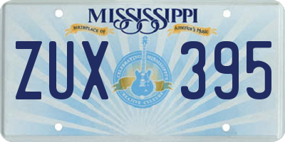 MS license plate ZUX395