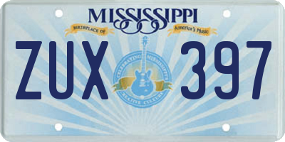 MS license plate ZUX397
