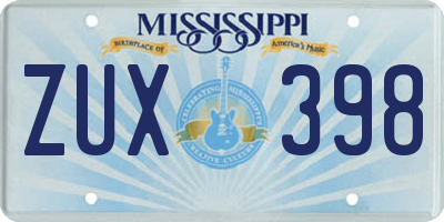 MS license plate ZUX398