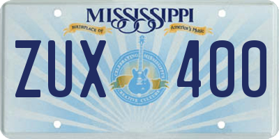 MS license plate ZUX400
