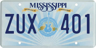 MS license plate ZUX401