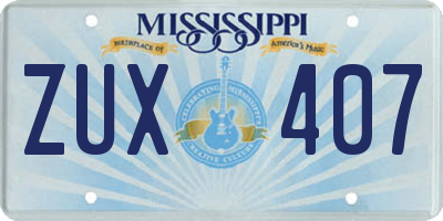 MS license plate ZUX407