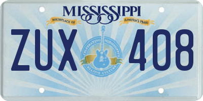 MS license plate ZUX408