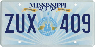 MS license plate ZUX409