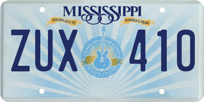 MS license plate ZUX410