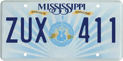 MS license plate ZUX411
