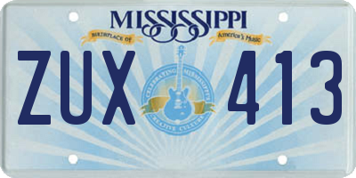 MS license plate ZUX413