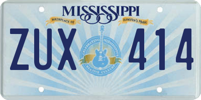 MS license plate ZUX414