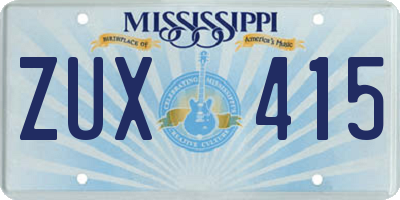 MS license plate ZUX415