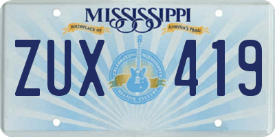 MS license plate ZUX419