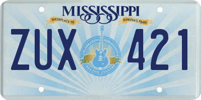 MS license plate ZUX421