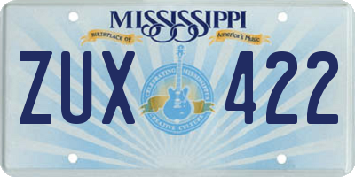 MS license plate ZUX422