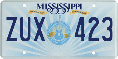 MS license plate ZUX423