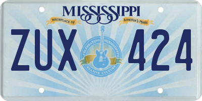MS license plate ZUX424