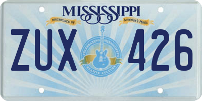 MS license plate ZUX426