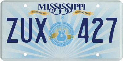MS license plate ZUX427