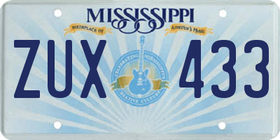 MS license plate ZUX433