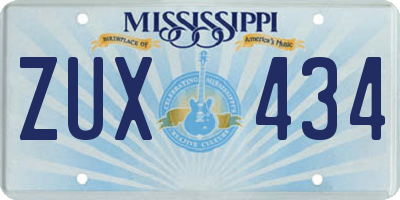 MS license plate ZUX434