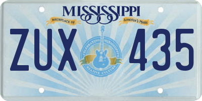 MS license plate ZUX435