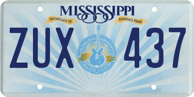 MS license plate ZUX437