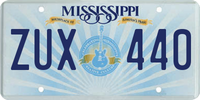MS license plate ZUX440
