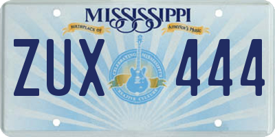 MS license plate ZUX444