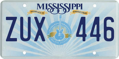 MS license plate ZUX446