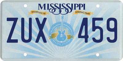 MS license plate ZUX459