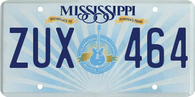 MS license plate ZUX464