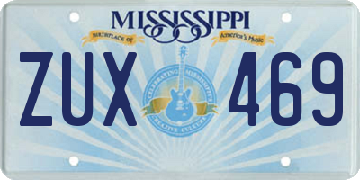 MS license plate ZUX469
