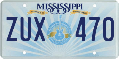 MS license plate ZUX470