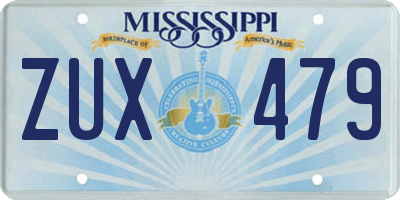 MS license plate ZUX479