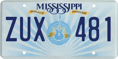 MS license plate ZUX481